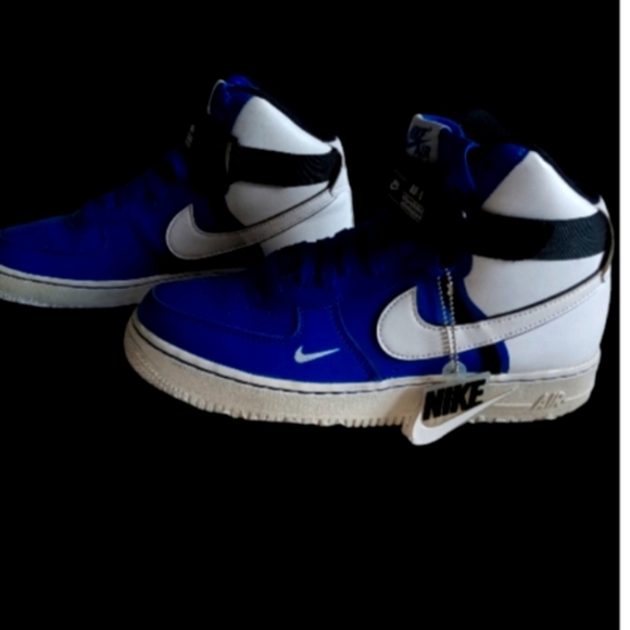NIKE AIR FORCE 1 HIGH LV8 2 GS GAME ROYAL BLUE - Picture 1 of 11